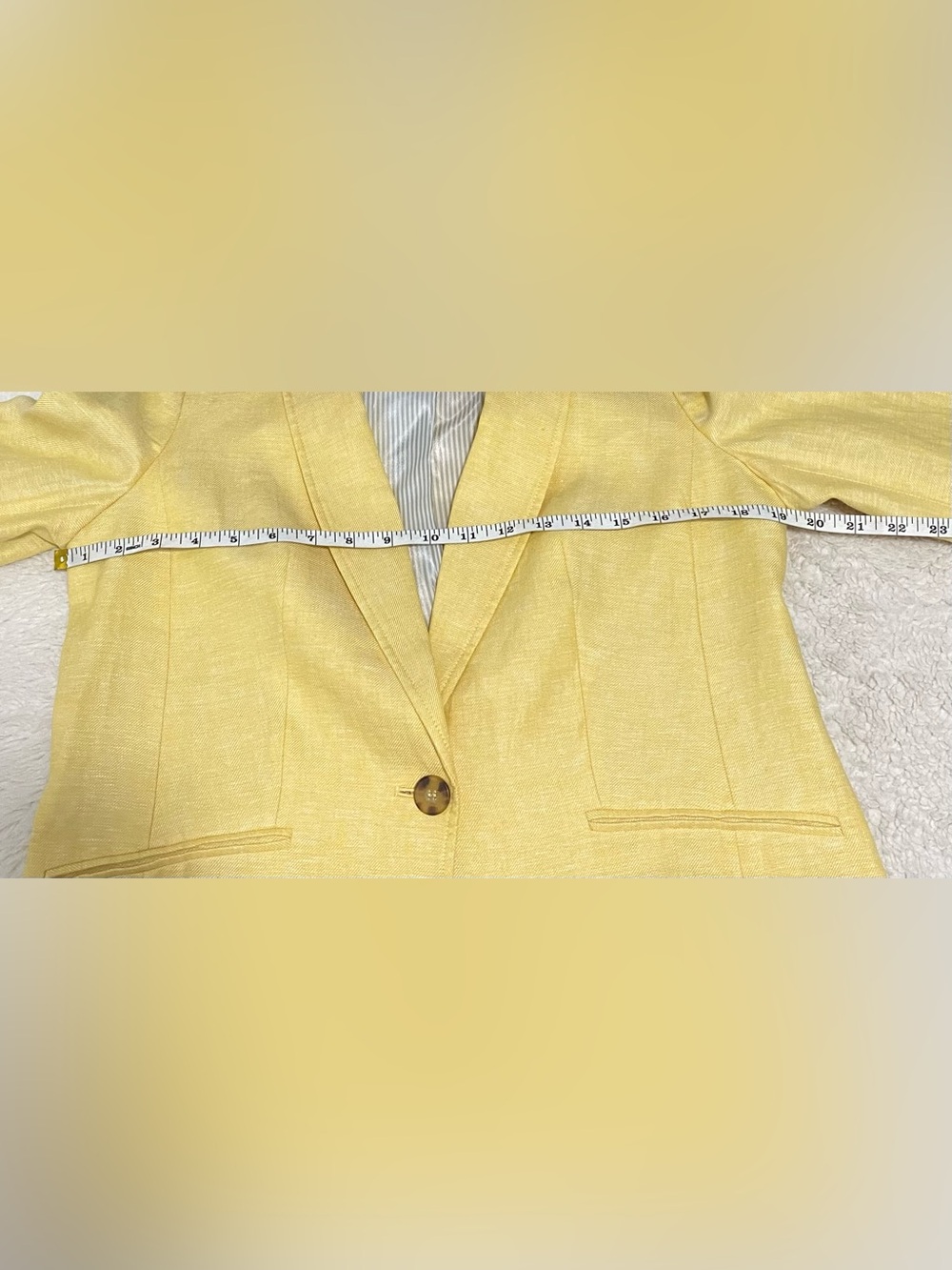 Talbots Yellow Linen Single-Button Blazer - Picture 12 of 16